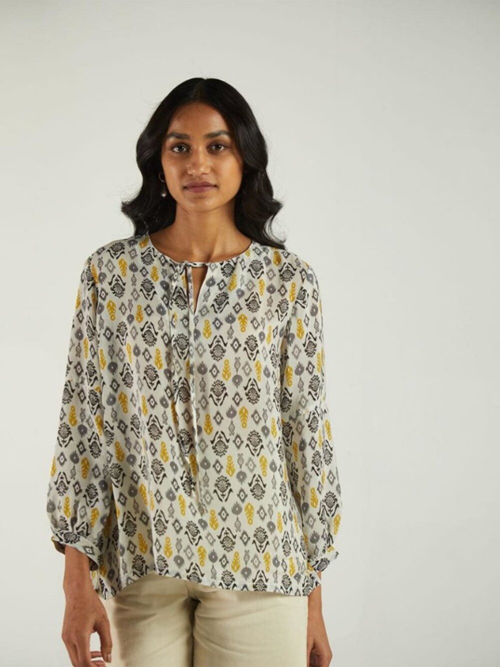 A Summer Escape Top - Ikat Gardens